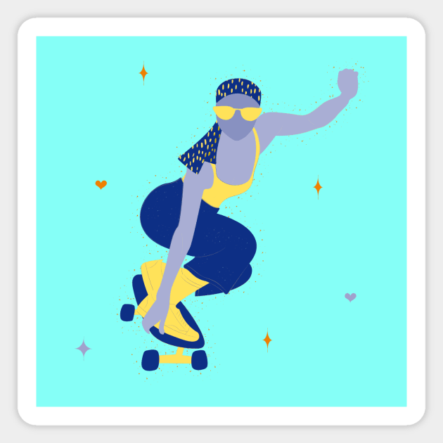 Skater Girl Sticker by Design by Maria 